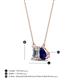 4 - Arika 1.15 ctw Emerald Shape Lab Grown Diamond with Pear Shape Created Blue Sapphire Toi Et Moi Women Pendant Necklace 