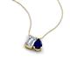 3 - Arika 1.15 ctw Emerald Shape Lab Grown Diamond with Pear Shape Created Blue Sapphire Toi Et Moi Women Pendant Necklace 