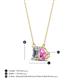4 - Arika 1.15 ctw Emerald Shape Lab Grown Diamond with Pear Shape Created Pink Sapphire Toi Et Moi Women Pendant Necklace 