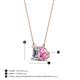 4 - Arika 1.15 ctw Emerald Shape Lab Grown Diamond with Pear Shape Created Pink Sapphire Toi Et Moi Women Pendant Necklace 