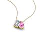 3 - Arika 1.15 ctw Emerald Shape Lab Grown Diamond with Pear Shape Created Pink Sapphire Toi Et Moi Women Pendant Necklace 
