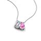 3 - Arika 1.15 ctw Emerald Shape Lab Grown Diamond with Pear Shape Created Pink Sapphire Toi Et Moi Women Pendant Necklace 