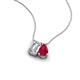 3 - Arika 1.15 ctw Emerald Shape Lab Grown Diamond with Pear Shape Created Ruby Toi Et Moi Women Pendant Necklace 