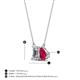 4 - Arika 1.15 ctw Emerald Shape Lab Grown Diamond with Pear Shape Created Ruby Toi Et Moi Women Pendant Necklace 