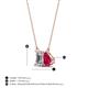 4 - Arika 1.15 ctw Emerald Shape Lab Grown Diamond with Pear Shape Created Ruby Toi Et Moi Women Pendant Necklace 