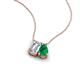 3 - Arika 1.03 ctw Emerald Shape Lab Grown Diamond with Pear Shape Created Emerald Toi Et Moi Women Pendant Necklace 