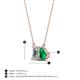4 - Arika 1.03 ctw Emerald Shape Lab Grown Diamond with Pear Shape Created Emerald Toi Et Moi Women Pendant Necklace 