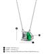 4 - Arika 1.03 ctw Emerald Shape Lab Grown Diamond with Pear Shape Created Emerald Toi Et Moi Women Pendant Necklace 