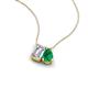 3 - Arika 1.03 ctw Emerald Shape Lab Grown Diamond with Pear Shape Created Emerald Toi Et Moi Women Pendant Necklace 