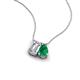 3 - Arika 1.03 ctw Emerald Shape Lab Grown Diamond with Pear Shape Created Emerald Toi Et Moi Women Pendant Necklace 