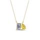 1 - Arika 1.15 ctw Emerald Shape Lab Grown Diamond with Pear Shape Created Yellow Sapphire Toi Et Moi Women Pendant Necklace 