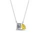 1 - Arika 1.15 ctw Emerald Shape Lab Grown Diamond with Pear Shape Created Yellow Sapphire Toi Et Moi Women Pendant Necklace 