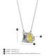 4 - Arika 1.15 ctw Emerald Shape Lab Grown Diamond with Pear Shape Created Yellow Sapphire Toi Et Moi Women Pendant Necklace 
