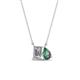 1 - Arika 1.19 ctw Emerald Shape Lab Grown Diamond with Pear Shape Created Alexandrite Toi Et Moi Women Pendant Necklace 