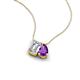 3 - Arika 1.10 ctw Emerald Shape Lab Grown Diamond with Pear Shape Amethyst Toi Et Moi Women Pendant Necklace 