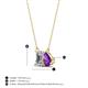 4 - Arika 1.10 ctw Emerald Shape Lab Grown Diamond with Pear Shape Amethyst Toi Et Moi Women Pendant Necklace 