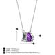 4 - Arika 1.10 ctw Emerald Shape Lab Grown Diamond with Pear Shape Amethyst Toi Et Moi Women Pendant Necklace 