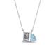 1 - Arika 1.05 ctw Emerald Shape Lab Grown Diamond with Pear Shape Aquamarine Toi Et Moi Women Pendant Necklace 