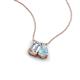 3 - Arika 1.05 ctw Emerald Shape Lab Grown Diamond with Pear Shape Aquamarine Toi Et Moi Women Pendant Necklace 