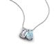 3 - Arika 1.05 ctw Emerald Shape Lab Grown Diamond with Pear Shape Aquamarine Toi Et Moi Women Pendant Necklace 