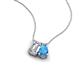 3 - Arika 1.20 ctw Emerald Shape Lab Grown Diamond with Pear Shape Blue Topaz Toi Et Moi Women Pendant Necklace 