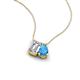 3 - Arika 1.20 ctw Emerald Shape Lab Grown Diamond with Pear Shape Blue Topaz Toi Et Moi Women Pendant Necklace 