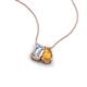 3 - Arika 1.10 ctw Emerald Shape Lab Grown Diamond with Pear Shape Citrine Toi Et Moi Women Pendant Necklace 