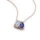3 - Arika 1.05 ctw Emerald Shape Lab Grown Diamond with Pear Shape Iolite Toi Et Moi Women Pendant Necklace 