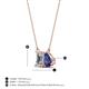 4 - Arika 1.05 ctw Emerald Shape Lab Grown Diamond with Pear Shape Iolite Toi Et Moi Women Pendant Necklace 