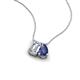 3 - Arika 1.05 ctw Emerald Shape Lab Grown Diamond with Pear Shape Iolite Toi Et Moi Women Pendant Necklace 
