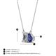 4 - Arika 1.05 ctw Emerald Shape Lab Grown Diamond with Pear Shape Iolite Toi Et Moi Women Pendant Necklace 