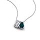 3 - Arika 1.20 ctw Emerald Shape Lab Grown Diamond with Pear Shape London Blue Topaz Toi Et Moi Women Pendant Necklace 