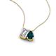 3 - Arika 1.20 ctw Emerald Shape Lab Grown Diamond with Pear Shape London Blue Topaz Toi Et Moi Women Pendant Necklace 