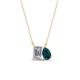 1 - Arika 1.20 ctw Emerald Shape Lab Grown Diamond with Pear Shape London Blue Topaz Toi Et Moi Women Pendant Necklace 