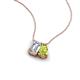 3 - Arika 1.20 ctw Emerald Shape Lab Grown Diamond with Pear Shape Peridot Toi Et Moi Women Pendant Necklace 