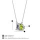 4 - Arika 1.20 ctw Emerald Shape Lab Grown Diamond with Pear Shape Peridot Toi Et Moi Women Pendant Necklace 
