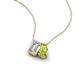 3 - Arika 1.20 ctw Emerald Shape Lab Grown Diamond with Pear Shape Peridot Toi Et Moi Women Pendant Necklace 