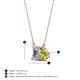 4 - Arika 1.20 ctw Emerald Shape Lab Grown Diamond with Pear Shape Peridot Toi Et Moi Women Pendant Necklace 