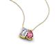 3 - Arika 1.15 ctw Emerald Shape Lab Grown Diamond with Pear Shape Pink Tourmaline Toi Et Moi Women Pendant Necklace 