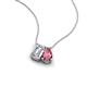 3 - Arika 1.15 ctw Emerald Shape Lab Grown Diamond with Pear Shape Pink Tourmaline Toi Et Moi Women Pendant Necklace 