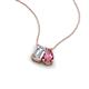 3 - Arika 1.15 ctw Emerald Shape Lab Grown Diamond with Pear Shape Pink Tourmaline Toi Et Moi Women Pendant Necklace 