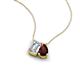 3 - Arika 1.25 ctw Emerald Shape Lab Grown Diamond with Pear Shape Red Garnet Toi Et Moi Women Pendant Necklace 