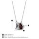 4 - Arika 1.25 ctw Emerald Shape Lab Grown Diamond with Pear Shape Red Garnet Toi Et Moi Women Pendant Necklace 