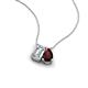 3 - Arika 1.25 ctw Emerald Shape Lab Grown Diamond with Pear Shape Red Garnet Toi Et Moi Women Pendant Necklace 
