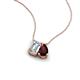 3 - Arika 1.25 ctw Emerald Shape Lab Grown Diamond with Pear Shape Red Garnet Toi Et Moi Women Pendant Necklace 