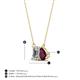 4 - Arika 1.25 ctw Emerald Shape Lab Grown Diamond with Pear Shape Rhodolite Garnet Toi Et Moi Women Pendant Necklace 