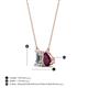 4 - Arika 1.25 ctw Emerald Shape Lab Grown Diamond with Pear Shape Rhodolite Garnet Toi Et Moi Women Pendant Necklace 