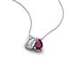 3 - Arika 1.25 ctw Emerald Shape Lab Grown Diamond with Pear Shape Rhodolite Garnet Toi Et Moi Women Pendant Necklace 