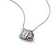 3 - Arika 1.05 ctw Emerald Shape Lab Grown Diamond with Pear Shape Smoky Quartz Toi Et Moi Women Pendant Necklace 