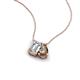 3 - Arika 1.05 ctw Emerald Shape Lab Grown Diamond with Pear Shape Smoky Quartz Toi Et Moi Women Pendant Necklace 